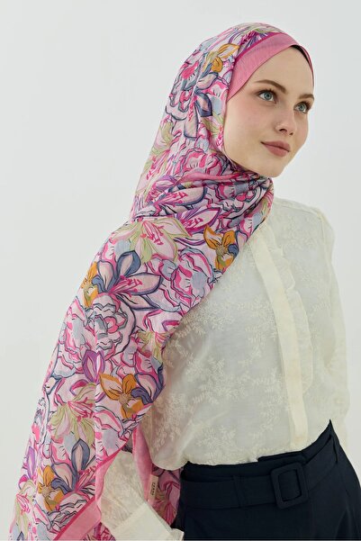 Emproyal Tenline Seran Desen Şal Pembe
