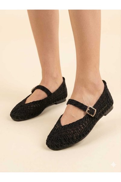 MY STİL MODA Knitted Women's Ballerina Soft Sole Casual Shoes