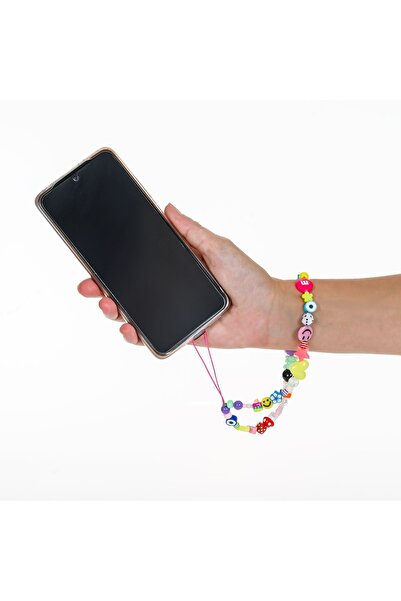 Z Store Șnur pentru telefon mobil cu mărgele Fimo în formă de bomboane și emo...