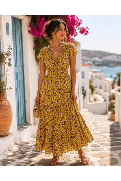 we park hande Paisley Patterned Summer Maxi Dress