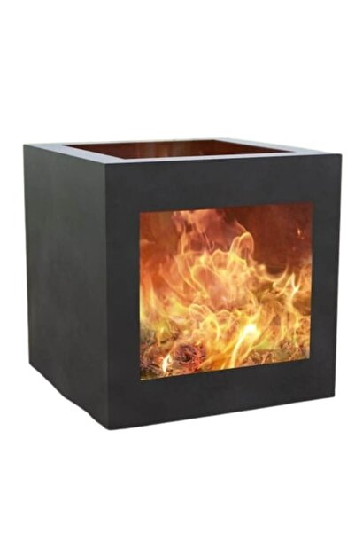 Vivatechnix Încălzitor de terasă/grădină, Cub Modern, Oțel, Negru, 600x600x65...