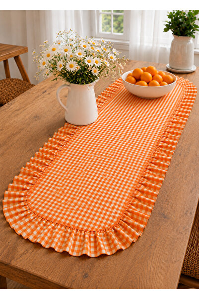 ŞAH TEXTILE DESIGN Pötikareli sık fırfırlı leke tutmaz runner 40x110