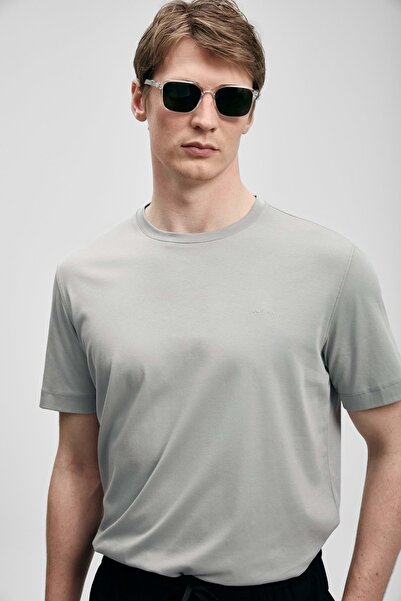 Lufian 111020321 Bran Modern Graphic T-Shirt Ανδρικό T-Shirt ΓΚΡΙ