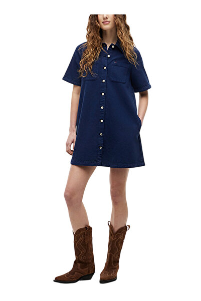 Tommy Hilfiger Γυναικείο Φόρεμα-Πουκαμίσα Navy Μπλε Tommy Jeans DW0DW22847-1A5