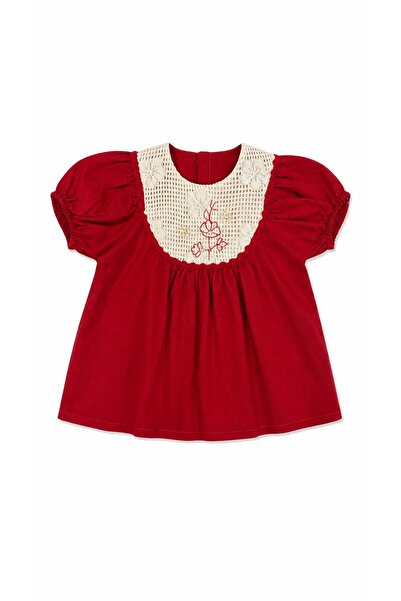 Oz Baby Baby Girl Lace Collar Embroidery Detailed Dress Cotton Summer Stylish...