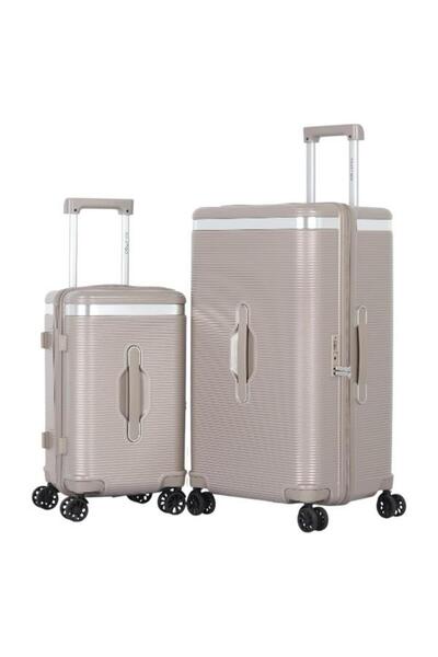 AVIATOR 2-Piece 28" & 20" Brand Travel Luggage - Shatter-Resistant Pc Materia...