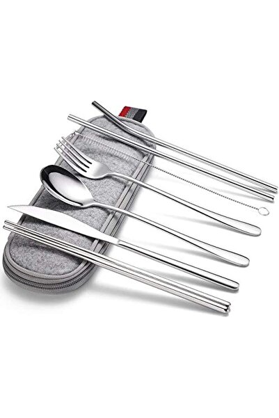 Generic Portable Stainless Steel Travel Camping Cutlery Set with Waterproof C...