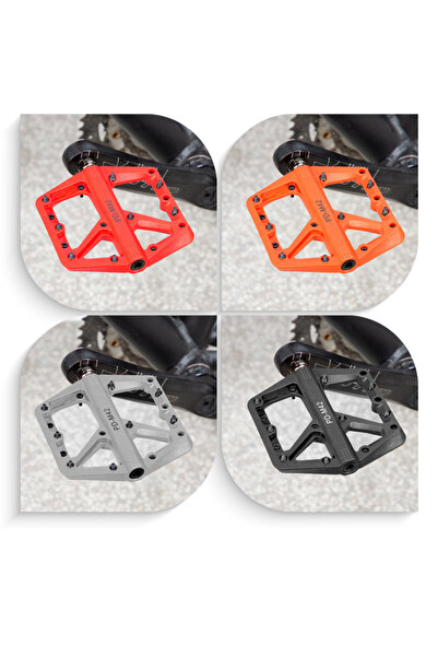 tur bike Mor Rulmanlı, Kaymaz, Geniş Bisiklet Platform Pedalı 8 Çivili Plastik Pedal