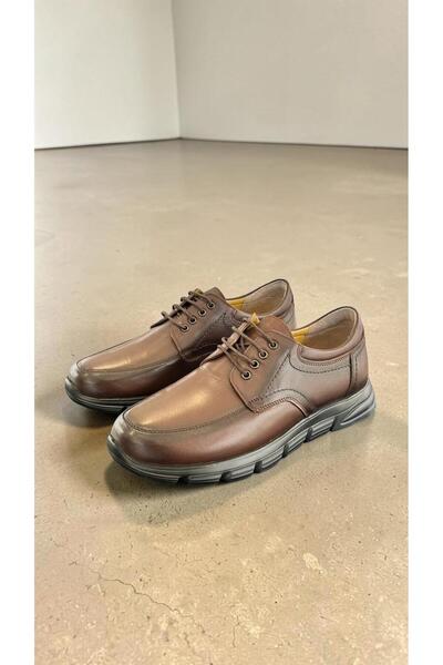 eforia 2615 Brown Genuine Leather Full Orthopedic Casual Daily Men's Shoes