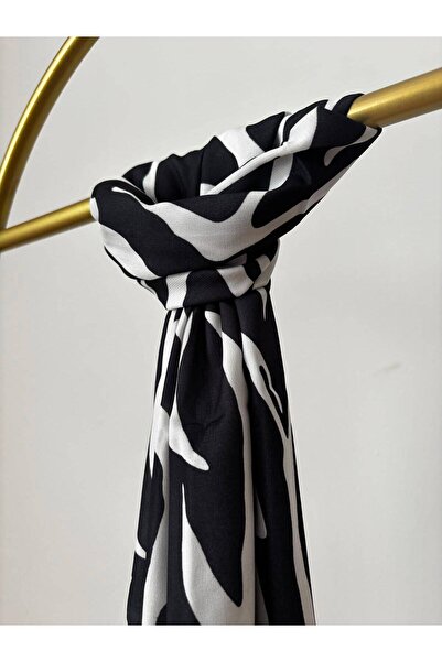 Modakaşmir Black And White Medine İpeği Şal