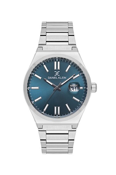Daniel Klein Men's Wristwatch with Blue Dial and Silver Color Strap Gift Pack...