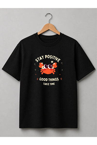 Grafftee Clothing Tunalya Positive Thinking Crab Design Premium Printed Unise...