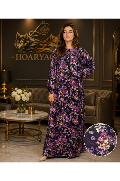 hoaryage Viscose Fabric Long Robe Dress Comfortable Fit Oversize Casual Styli...