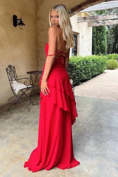 Buy Red Ruffled Dress 👗 | Shop Now & Save | Trendyol UAE & KSA