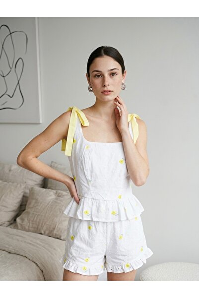 ALMİLA MODA Sarı Askılı Bluz