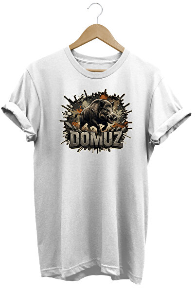remonz Pig Predator Illustration Hunter Printed Street Fashion T-Shirt