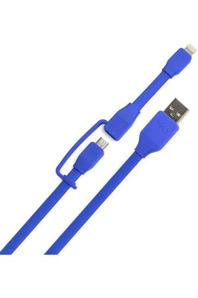 TYLT Duo Data Cable, Lightning/MicroUSB, 0.3m, Blue