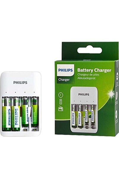 Philips Pil Şarj Cihazı - 4'lü Aa Kalem Pil - 4'lü Aaa Ince Kalem Pil Şarj Ci...