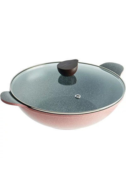 NEOFLAM Granite Wok Pan with Pink Glass Lid 36 CM / 117686R