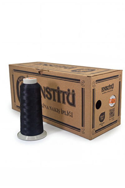 Enstitü İplik Machine Embroidery and Sewing Thread 12-Piece Black Box Set