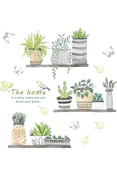The Bros Plant Wall Decals, 2 Set Wall Stickers for Bedroom Wall Art Decal Boho