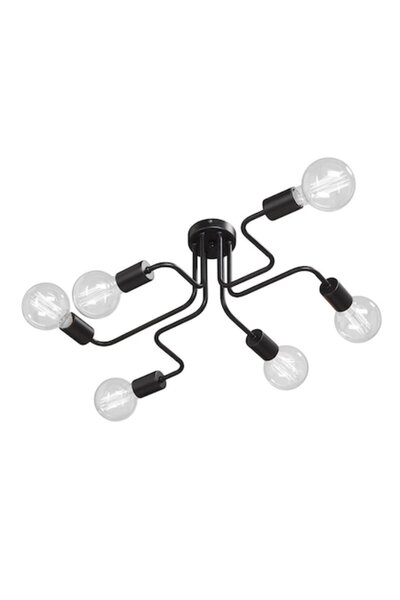 Cojom Candelabru Vera 6n, 6xE27, metal, negru