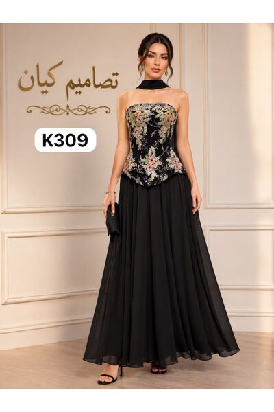 tasmim kian black evening dress