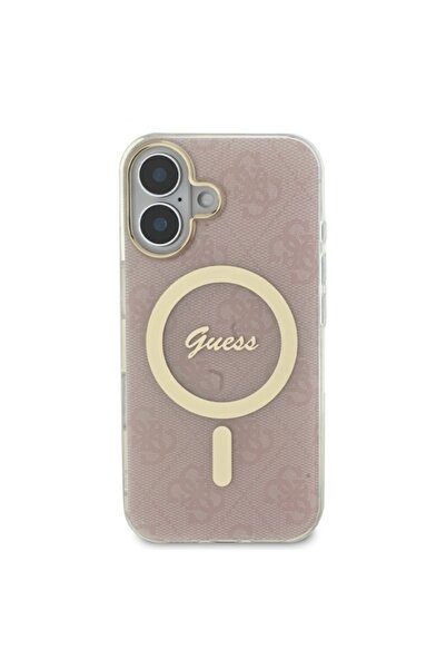 Guess Husă IML 4G MagSafe Roz TPU/PC pentru iPhone 16 Plus