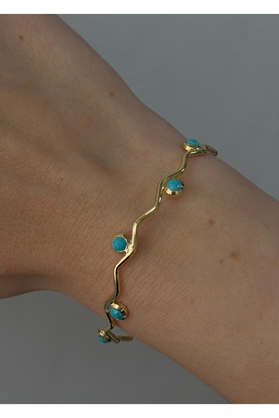 KİLİGİSTANBUL Olivia Beaded Detail Zigzag Bracelet