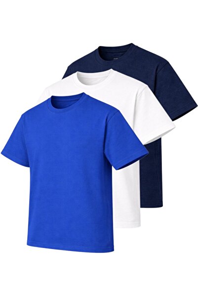 pandy Pachet de 3 tricouri oversize din jerseu simplu