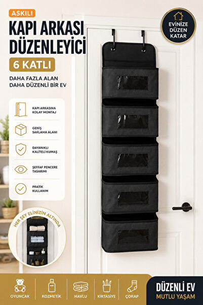 Ferzin 6 Katlı Kapı Arkası Düzenleyici Organizer – Çok Amaçlı Asılabilir Depo...