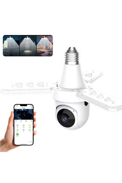 Vivendo Camera de supraveghere tip bec E27, 4MP HD, WiFi/4G, PTZ 360, audio b...