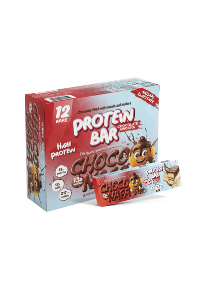 Choco Nafa Shokonafa Protein Bar Chocolate Kindora 40g - Carton of 12 - Prote...