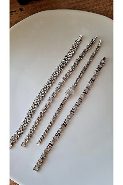 XUPING JEWELRY Gümüş Renk Çelik Bileklik Çeşitleri | Taşlı ve Zincir Detaylı ...