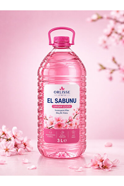 Orlisse Kimya El Sabunu Sakura Çiçeği Kokulu 3 L – Cilt Dostu ve Nemlendirici