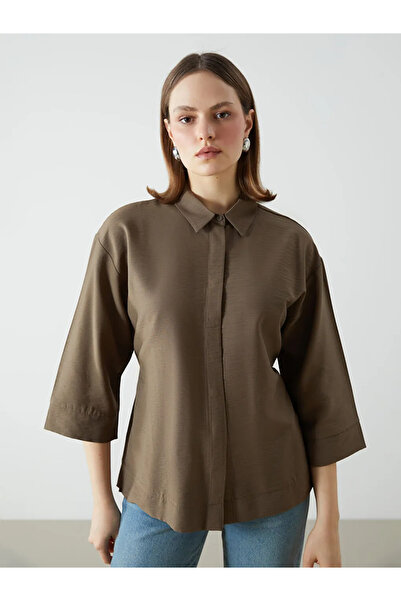 LC Waikiki Khaki Loose Fit Women's Shirt