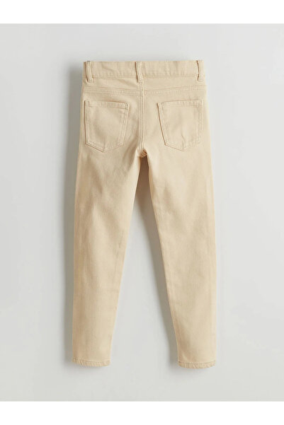 LC Waikiki Beige Boys' Jean Trousers with Adjustable Elastic Waist