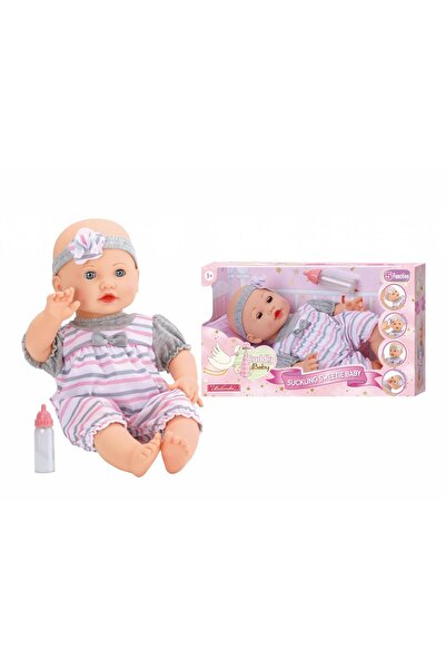 MomKi Păpușă bebeluș interactivă de 40 cm cu funcție de hrănire
