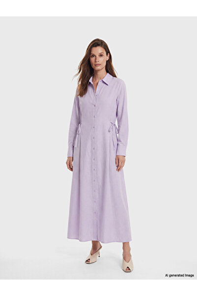 LC Waikiki Peak New Season Tie-Waist Modal Blend Shirt Dress