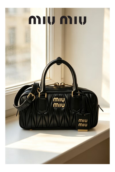 MIU Master Small Arcadie Top Handle Bag in Matelassé Nappa Leather Crossbody ...