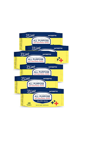 vcare V Care All Purpose Anti Bacterial Wipes - 48'S, Kills 99.9% Of Germs, C...