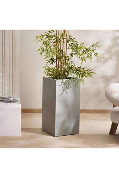 PAN HOME أصيص زراعة مربع من البولي ريزين كاتالينا 40x40x80 سم - رمادي