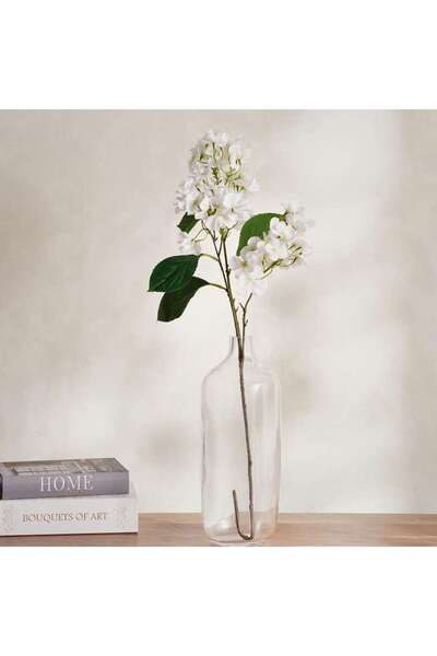 PAN HOME Hydrangea 3-branch Artificial Stem Flower H91cm - White