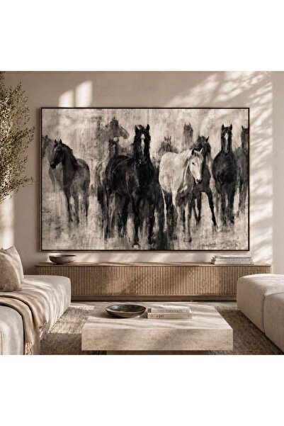 PAN HOME Wild Ember Hand Painted Framed Wall Art 210x4x145cm - Natural