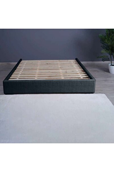 PAN HOME قاعدة سرير جاليا شانيل رمادي غامق 200×200 سم