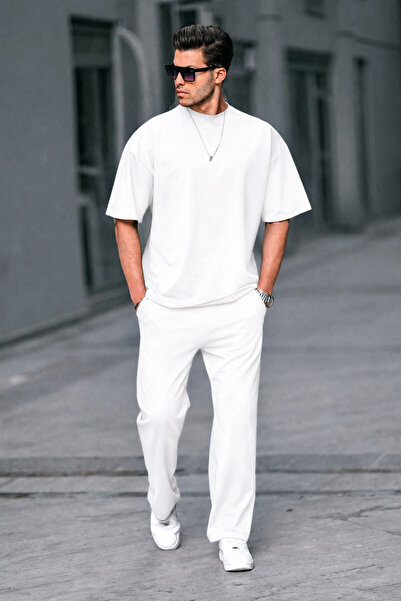 BayBayan Men's Crew Neck Casual Short Sleeve Summer Tracksuit Set