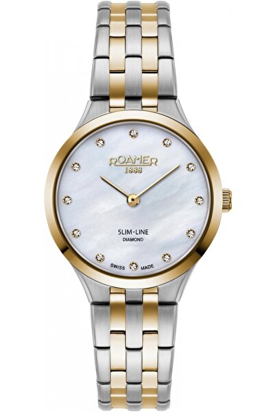 Roamer Ceas de damă 512847.47.89.20 — clasic auriu cu diamante