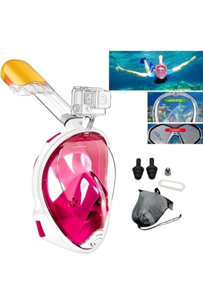 RorAem Set mască de snorkeling integrală, 180 °   Vizibilitate clară, Anti-ab...