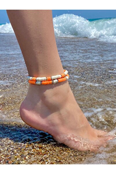 Beykan handmade Elastic Fimo 2-Pack Anklet