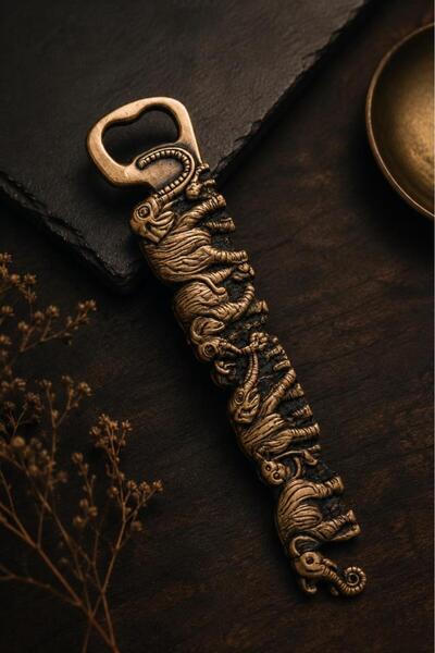 Hd Marketim Opener Metal Elephant Patterned Bottle Opener 21.5 cm Decorative